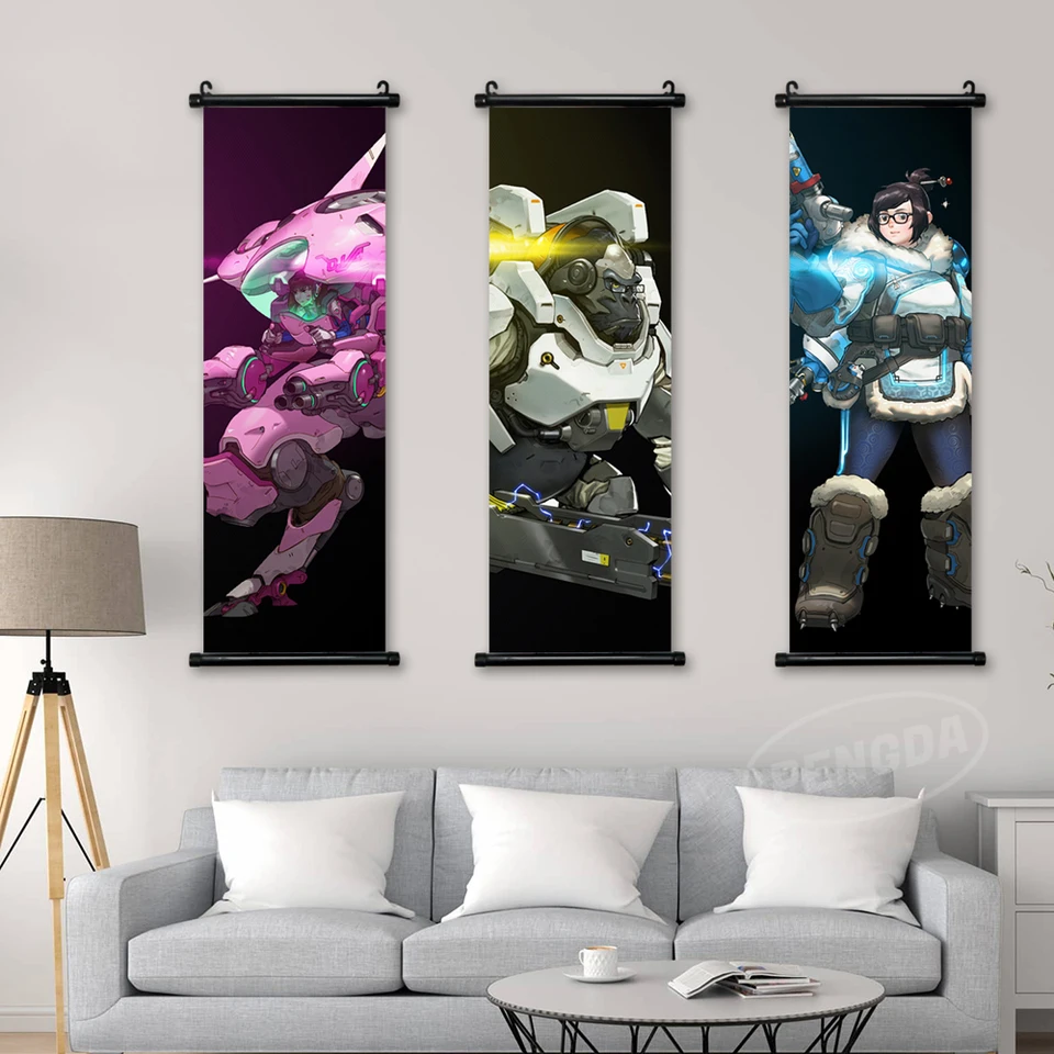 Print Overwatch Poster JunkRat Wall Art Symmetra Pictures Painting Roadhog  Canvas Winston Hanging Game Scrolls Home Decor Gift - AliExpress, image size:960x960