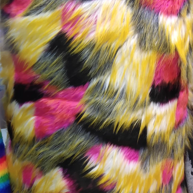 

170*50 см жаккардовая ткань из искусственного меха лисы, напольный коврик для одежды, ковер, плюшевая ткань, ткань, меховая ткань для пэчворка