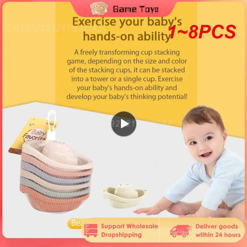 

1~8PCS Baby Bath Toys Kids Little Boats Floating Ship Toy Bathtub Swimming Water Play Fun Educational Toys For Baby Shower
