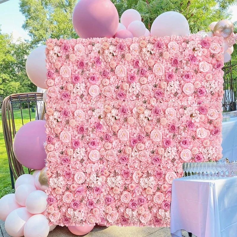 Zijde Rose Bloemen 3D Achtergrond Muur Bruiloft Decoratie Kunstmatige Bloem Muur Paneel Voor Thuis Decor Achtergronden Baby Shower