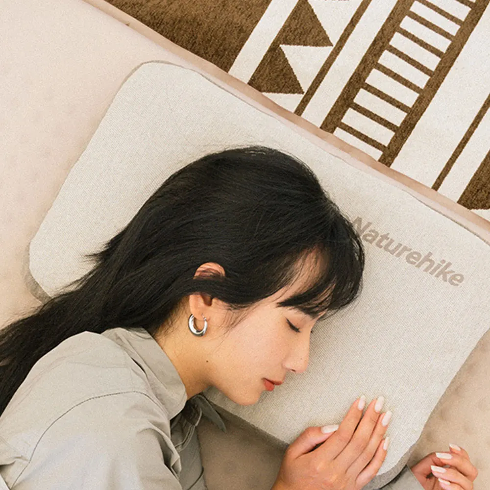 Camping Square Pillow Memory Cotton Inflatable Pillow Pillowcase Portable Outdoor Sleeping Supplies