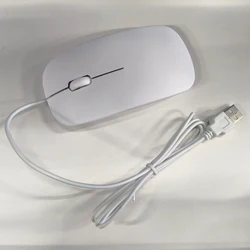 Ergonomic Ultrathin Wired Mouse with USB Connectivity for Office and Business Use (White)