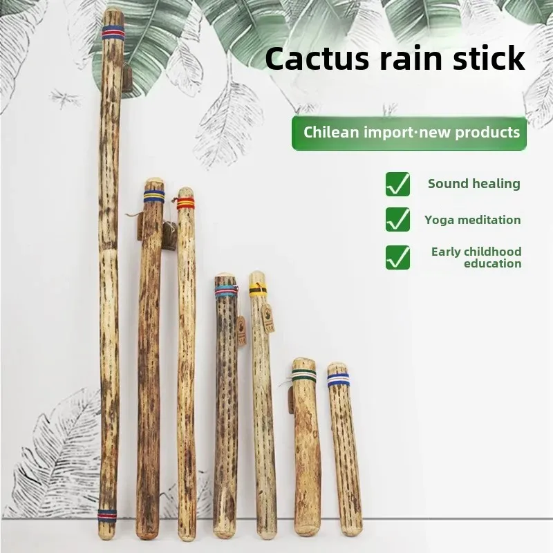 Rain Stick Sound Therapy Cactus Rain Sticks Healing Rainmaker Shaker Yoga Meditation Nature Sounds Musical Orff Instruments