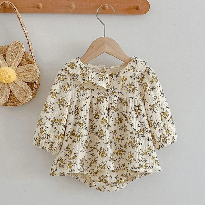 

Autumn Spring 0-24M Baby Girl Clothing Toddler Baby Girl Romper Long Sleeved Cotton Printing Infant Baby Girls Jumpsuit
