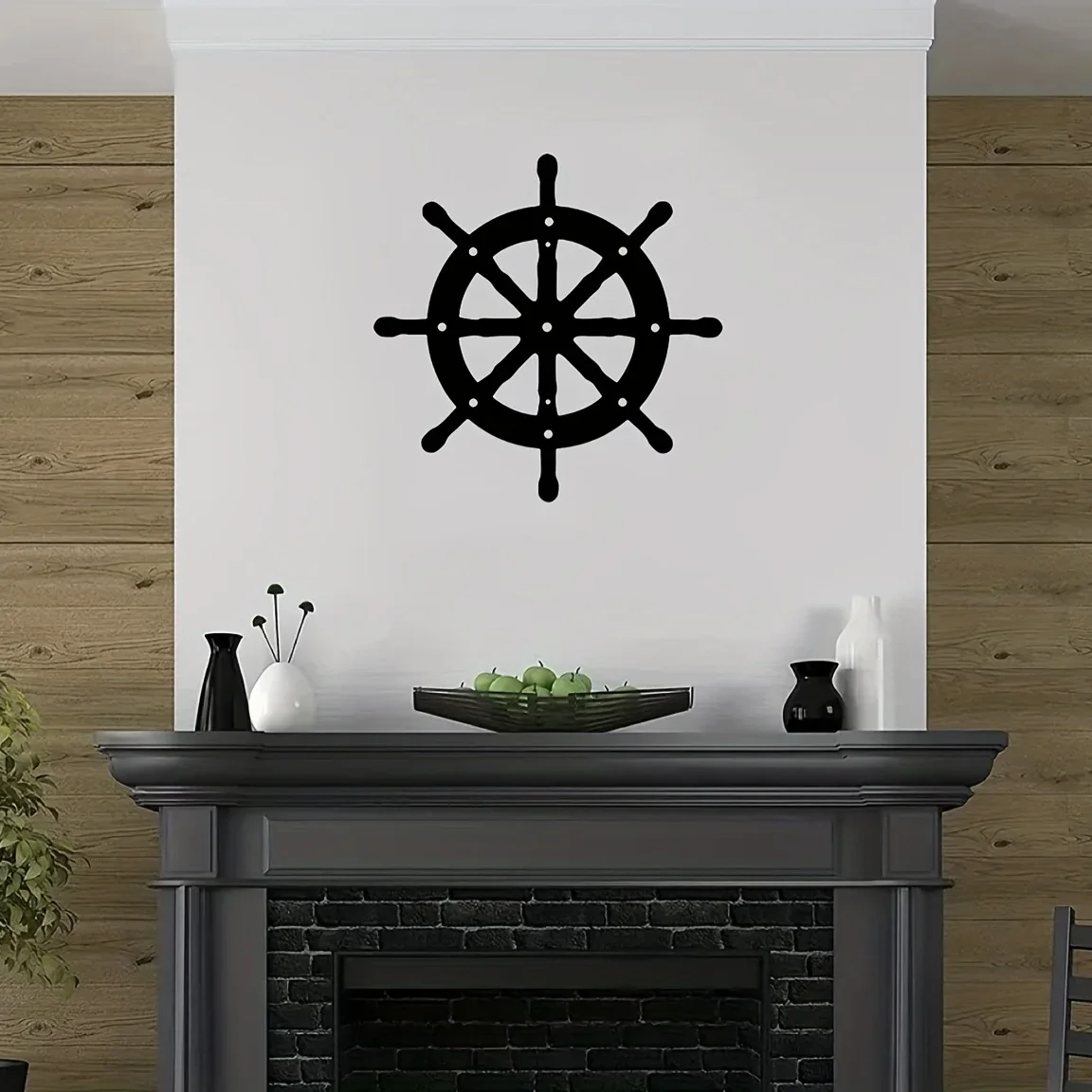 

1PC Silhouette Boat Rudder Metal Wall Art, Black Metal Wall Hanging Decor Silhouette Wall Art, for Garden Decoration