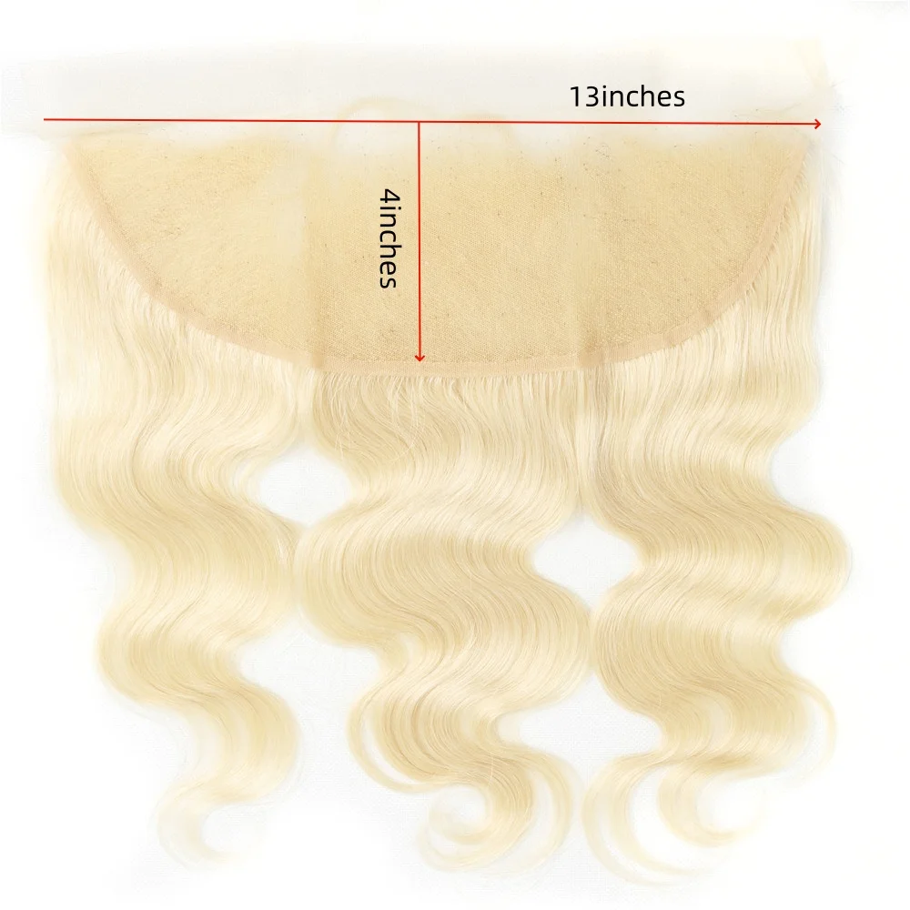 613 Honey Blonde Lace Closure 13X4 Body Wave Lace Frontal Closure 4X4 Free Part Brazilian Remy Human Hair Transparent La