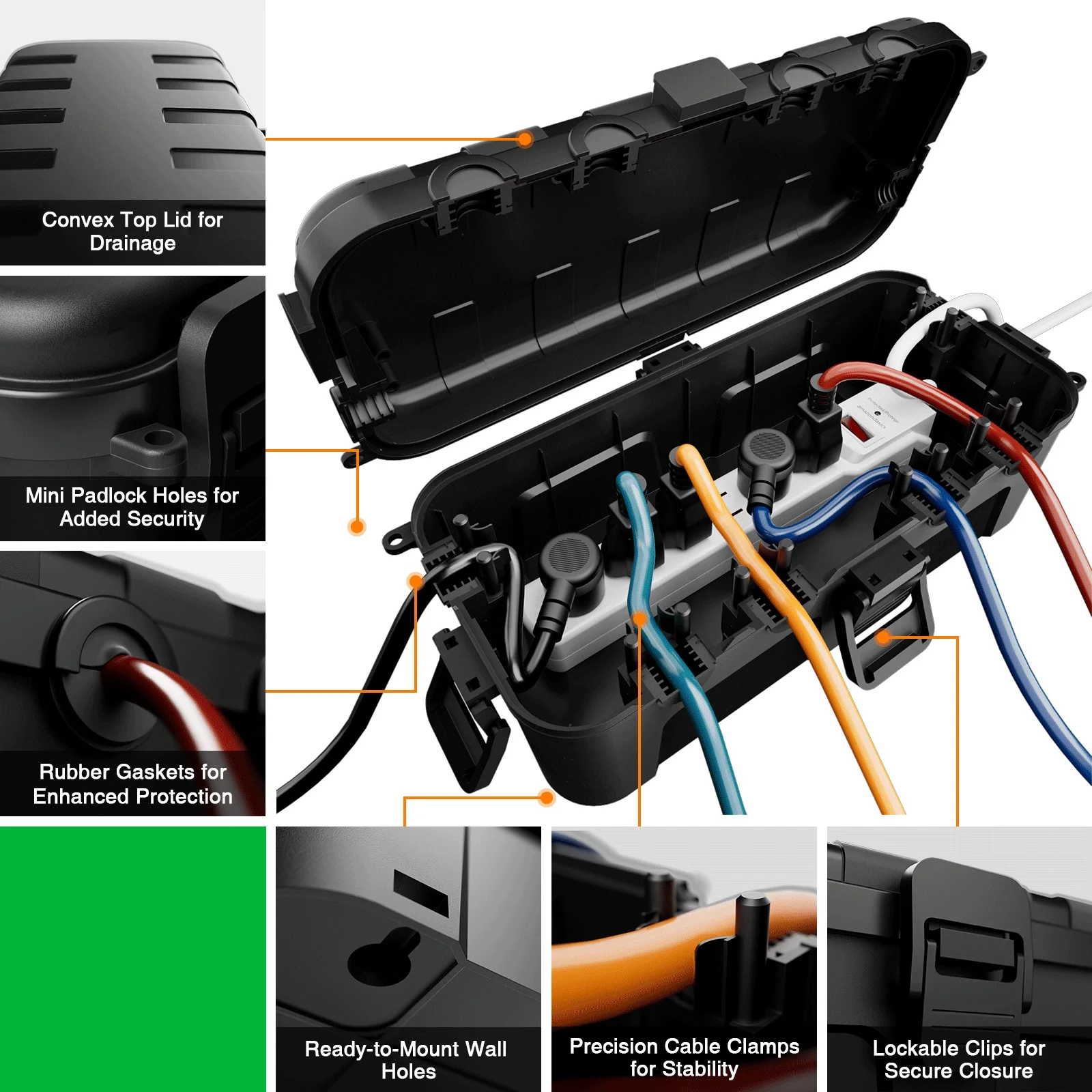 Waterproof Outdoor Electrical Box Weatherproof Connection Box for Protecting Plugs and Sockets 10 Color Options