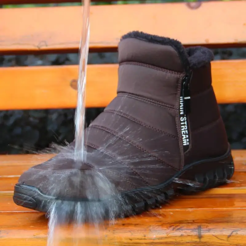 Men Boots Lightweight Winter Shoes for Men Snow Boots Waterproof Winter Footwear Plus Size 45 Slip on Unisex Ankle