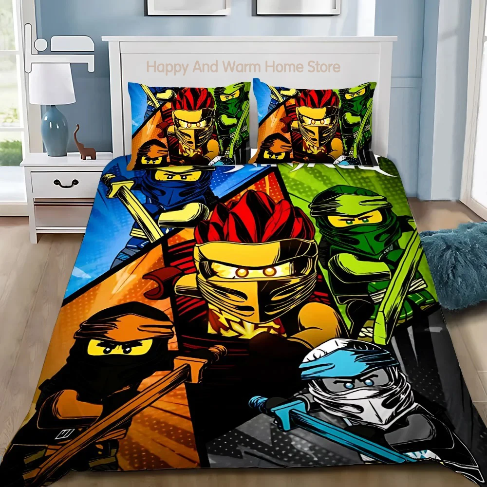 Duvet Cover Cartoon Game Pillowcase Bedding Set Boy Girl Bedroom Decoration Boys-N-ninjagos-Gift Single Double Large Size 6