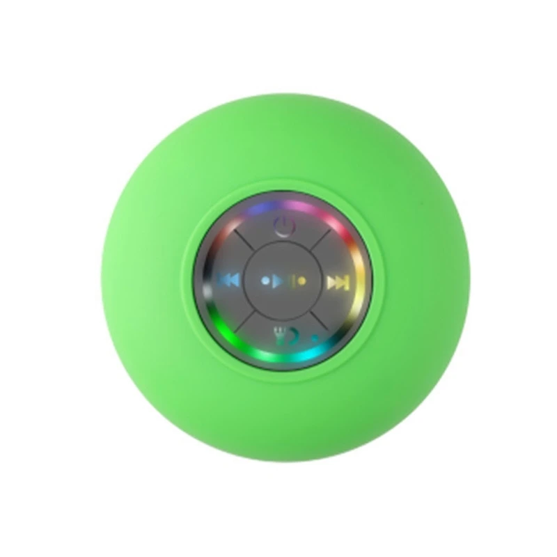 Bluetooth Speaker Bluetooth-compatible Shower Wireless Waterproof Speaker with FM Radio and Multi-Color LED Lights Suction Pad