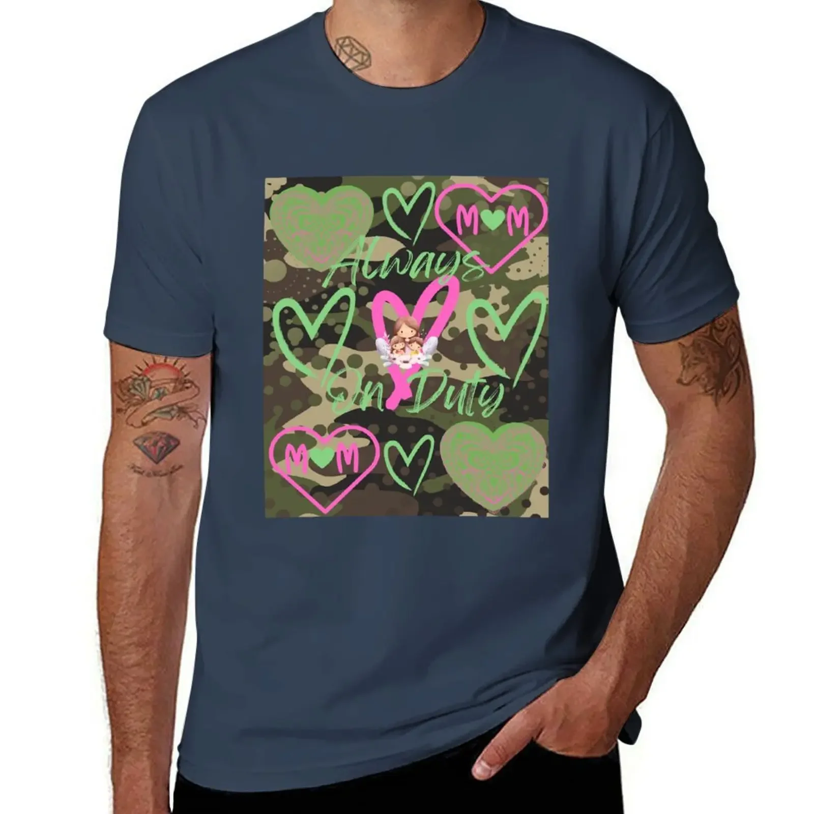 

Always On Duty T-shirt Blouse graphics oversized vintage Men's clothing