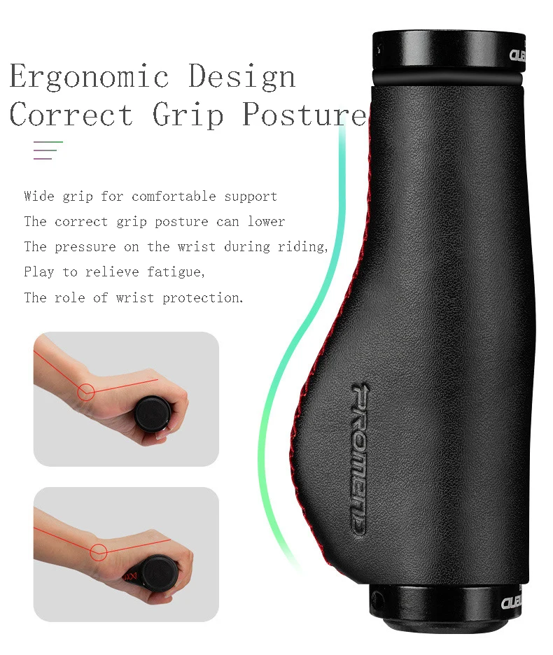 Description Picture 5 of itemBicycle Leather Grip Mountain Bike Grip Folding Bike Lock Gloves Ergonomic Meat Ball Grip Bicycle Handlebar Grips