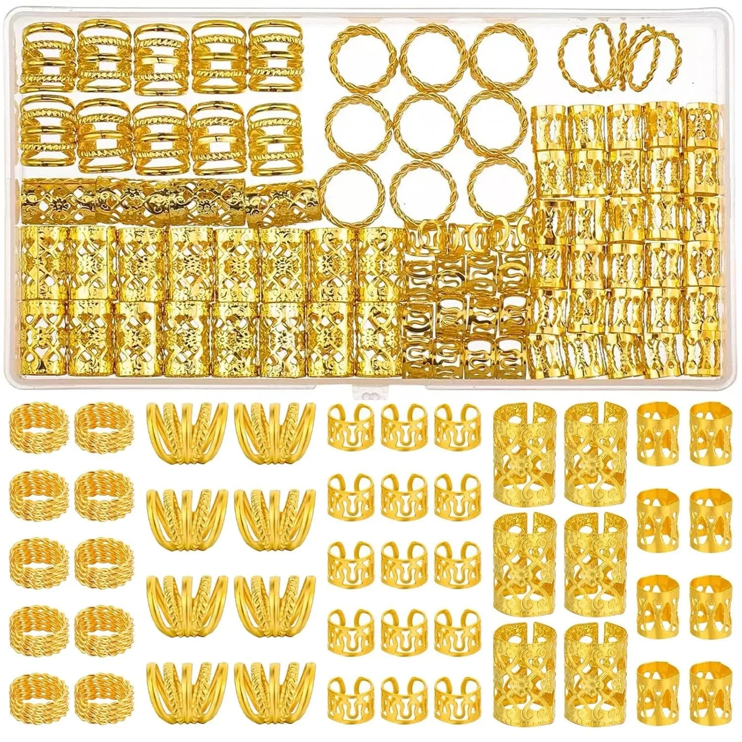 50pcs Heart Shaped elements Hair Rings Women Hair Braiding Decoration
