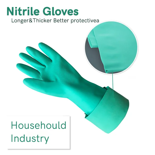 Guantes Reutilizables De Nitrilo De Limpieza Impermeables De Látex