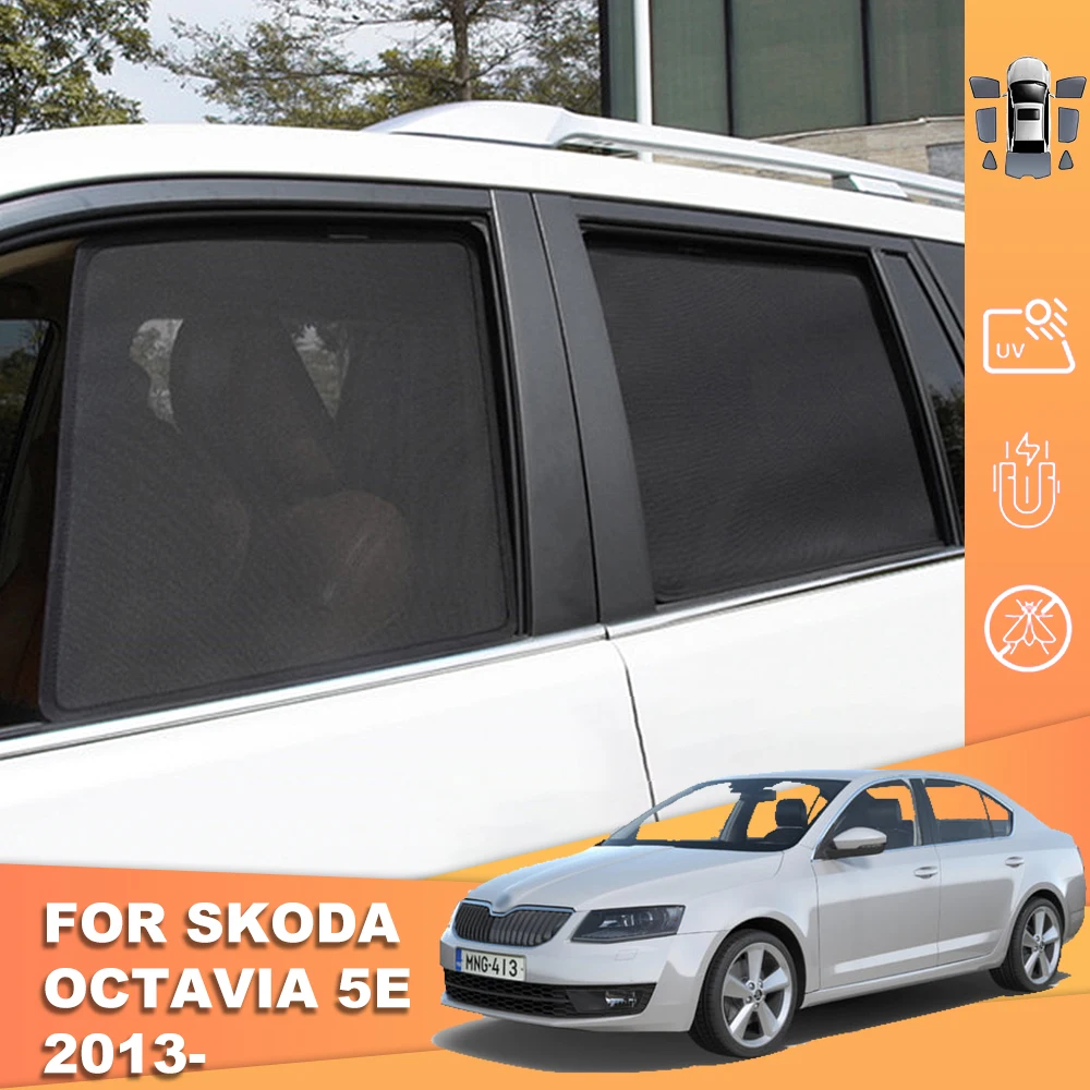 

For Skoda Octavia 5E 2012-2019 Magnetic Car Sunshade Visor Front Windshield Frame Curtain Baby Rear Side Window Sun Shade Shield