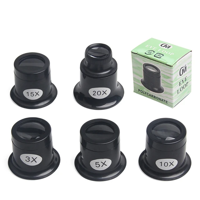 3X 5X 10X 15X 20X Jewelers Watch Magnifier Tool Eye Loupe Loop