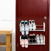 Simple Modern Door Rear Shoe Rack Magnetic Suction Non-Punching Storage Slipper Rack Wall Mounted Living Room Shoe Key Shelf 1