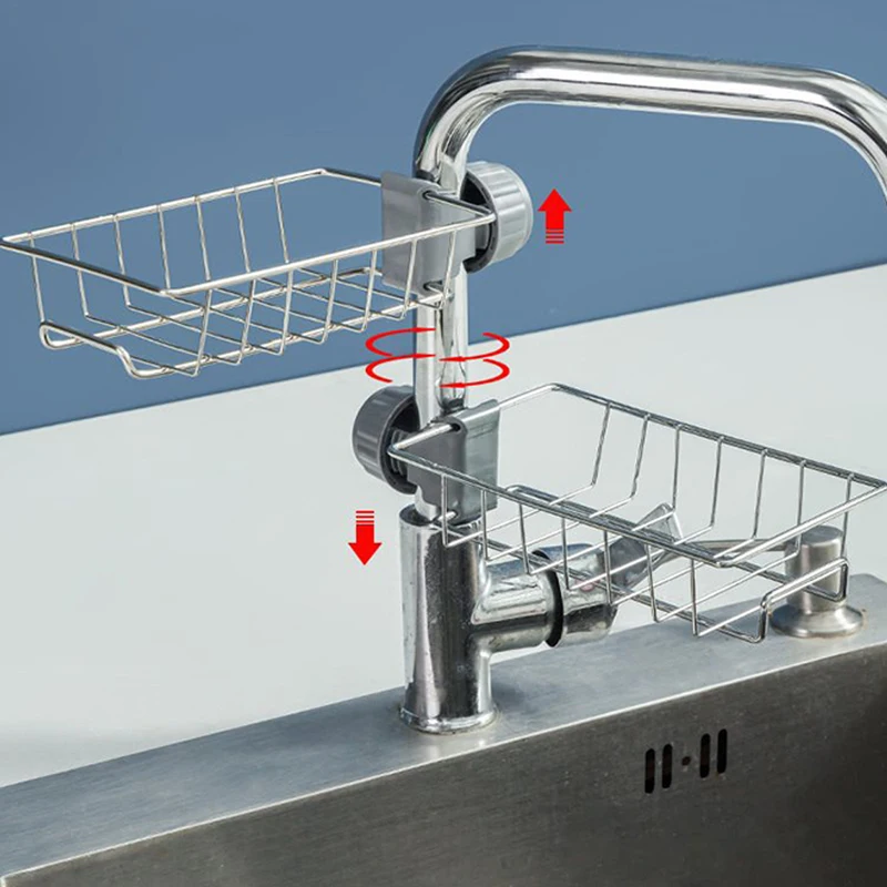 Kitchen Sink Drain Rack Sponge Storage Flexible Faucet Holder Soap Drainer...