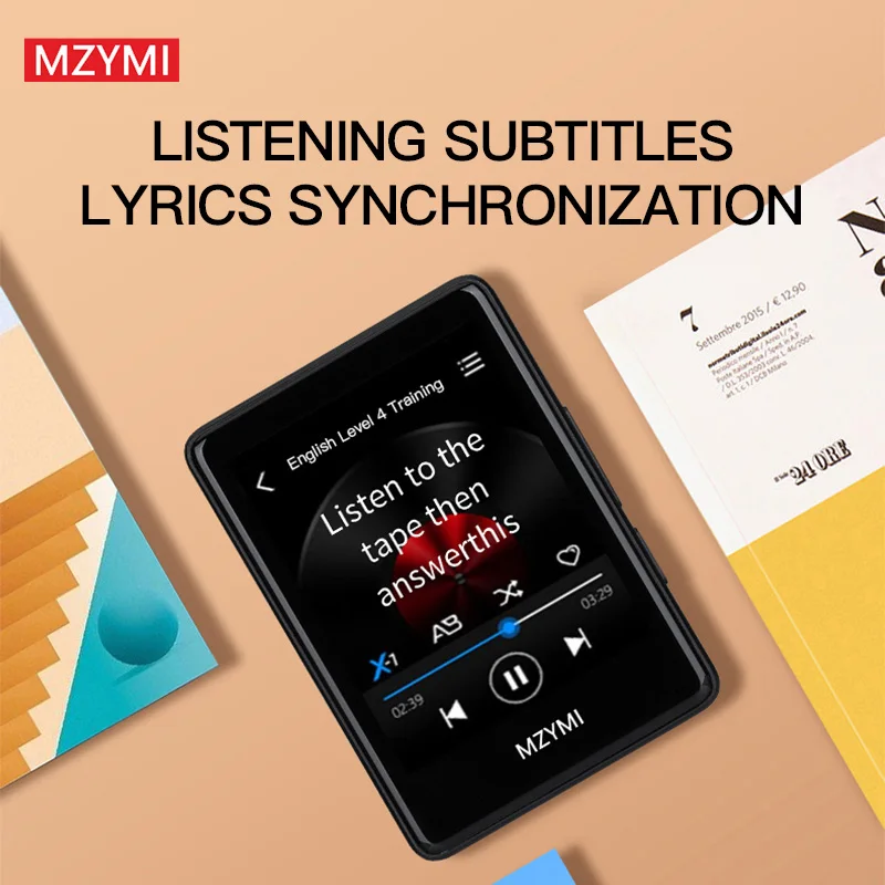 MZYMI S18 MP4 Player 2.4 Inch Touch Screen Portable HiFi Stereo Music E-book Learning MP3 Walkman Built-in Speaker