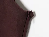 Women's Dress 2025 Autumn New Arrivals Reddish-Brown Spaghetti Strap Sexy Bodycon Mini Dress with Tie Details Stylish and Unique - Image 5