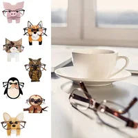 1 Pc Cute 3D Animal Glasses Rack Animal Wood Carvings Sunglass Display Rack Shelf Eyeglasses Show Stand Jewelry Holder Showcase 1