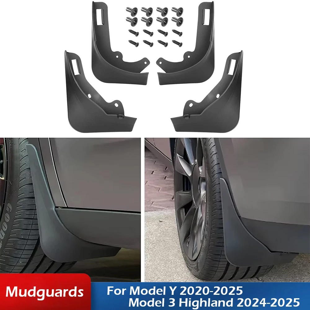 Huanke-Mud Flaps For Tesla 2024 For Model 3 Highland Accessories Splash Guards Fenders - View #8