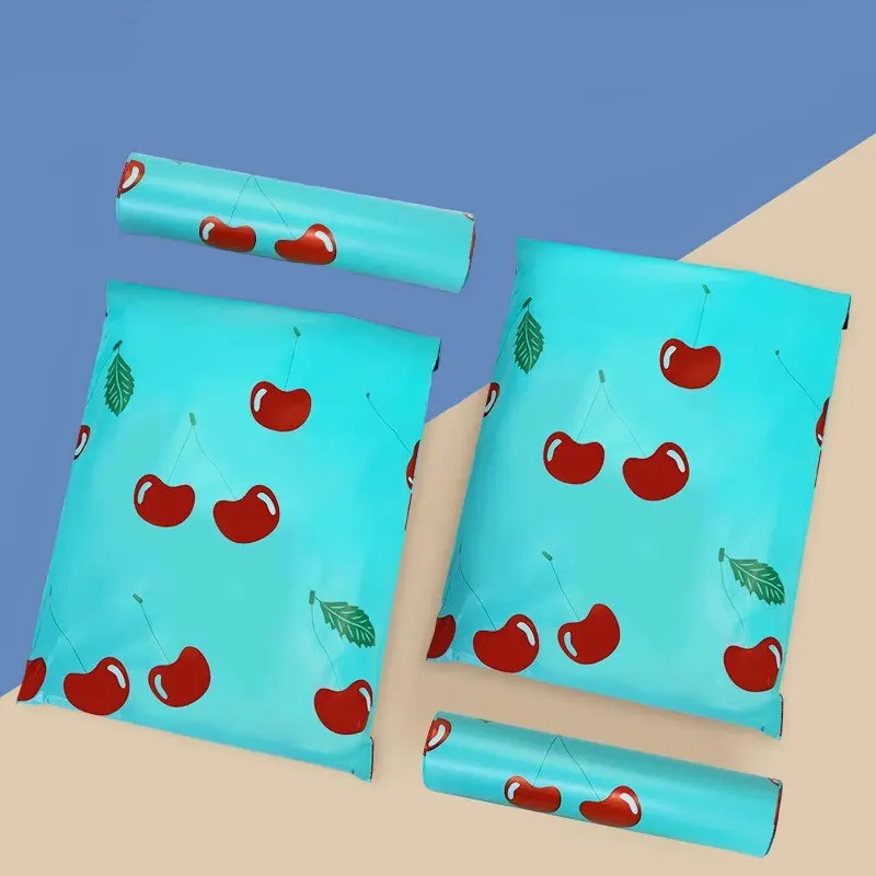 Sac de livraison en PE cerise, 50 pièces, auto-scellant pour vêtements, logistique, pochette d'emballage étanche, Transport d'expédition, sac à chaussures Postal