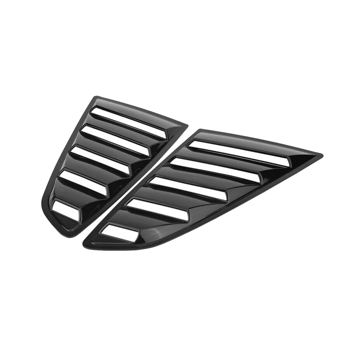 

Gloss Black Finish Rear Side Vent Quarter Window Louver Shutter Cover Trim for Ford Mustang