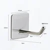 2PCS 304 Stainless Steel Single Hook Adhesive Hook Creative Hook No Punching Wall Metal Traceless Clothes Hook 3