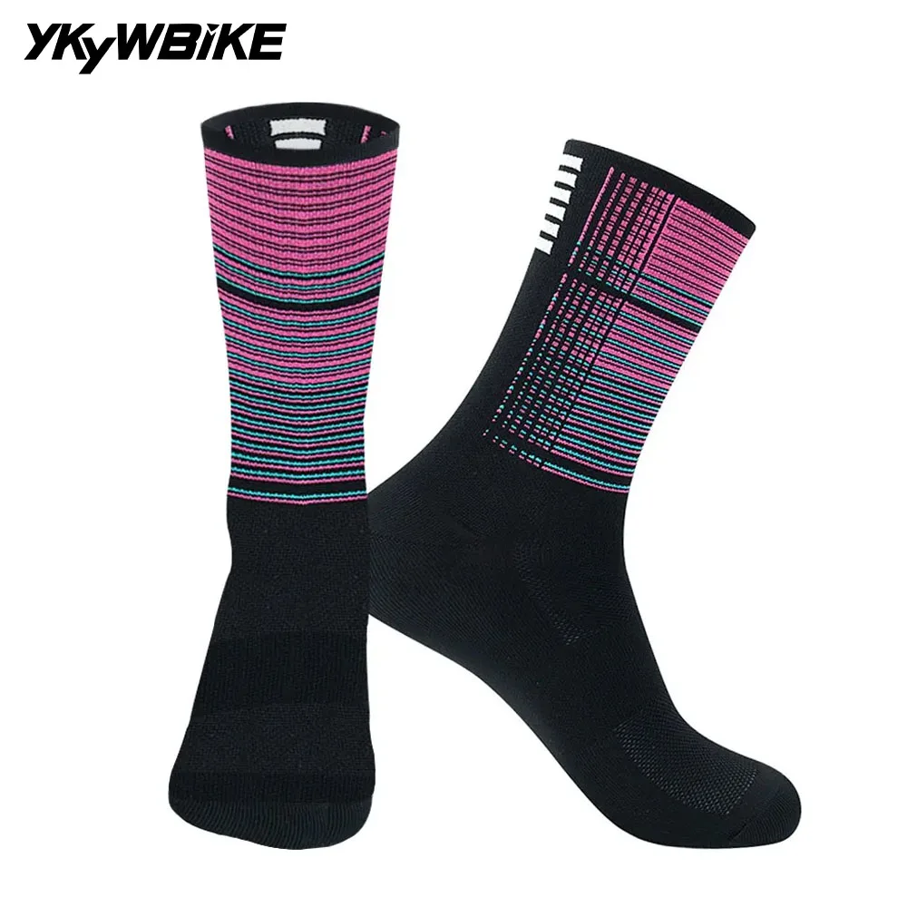 YKYWBIKE-Calcetines deportivos de marca profesional para hombre y mujer, medias transpirables para bicicleta de carretera y ciclismo, para exteriores