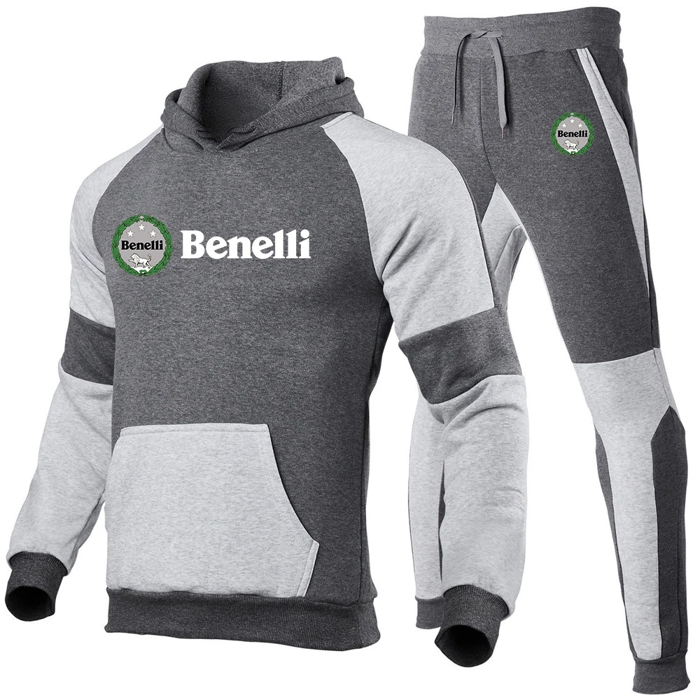 Benelli TRK 502X Printing Fashion 2023 New Man's Splicing Tracksuit Cotton Hoodies Leisure Sweatshirts Sweatpants 2-Piece Set