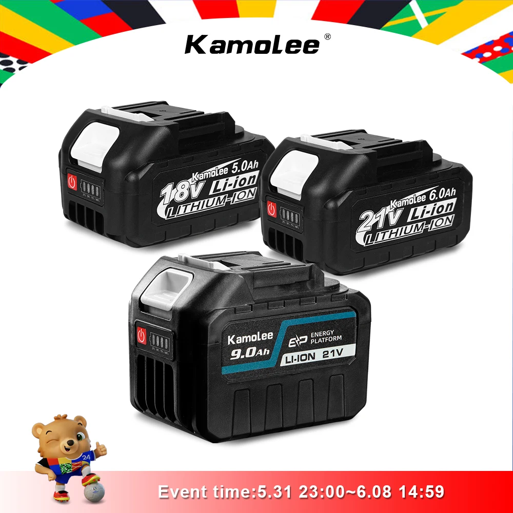 Kamolee 18V 6000Mah Li-Ion Batterij Bl1860 Handboorbatterij Elektrisch Gereedschap Ondersteuning Kamolee Gereedschap