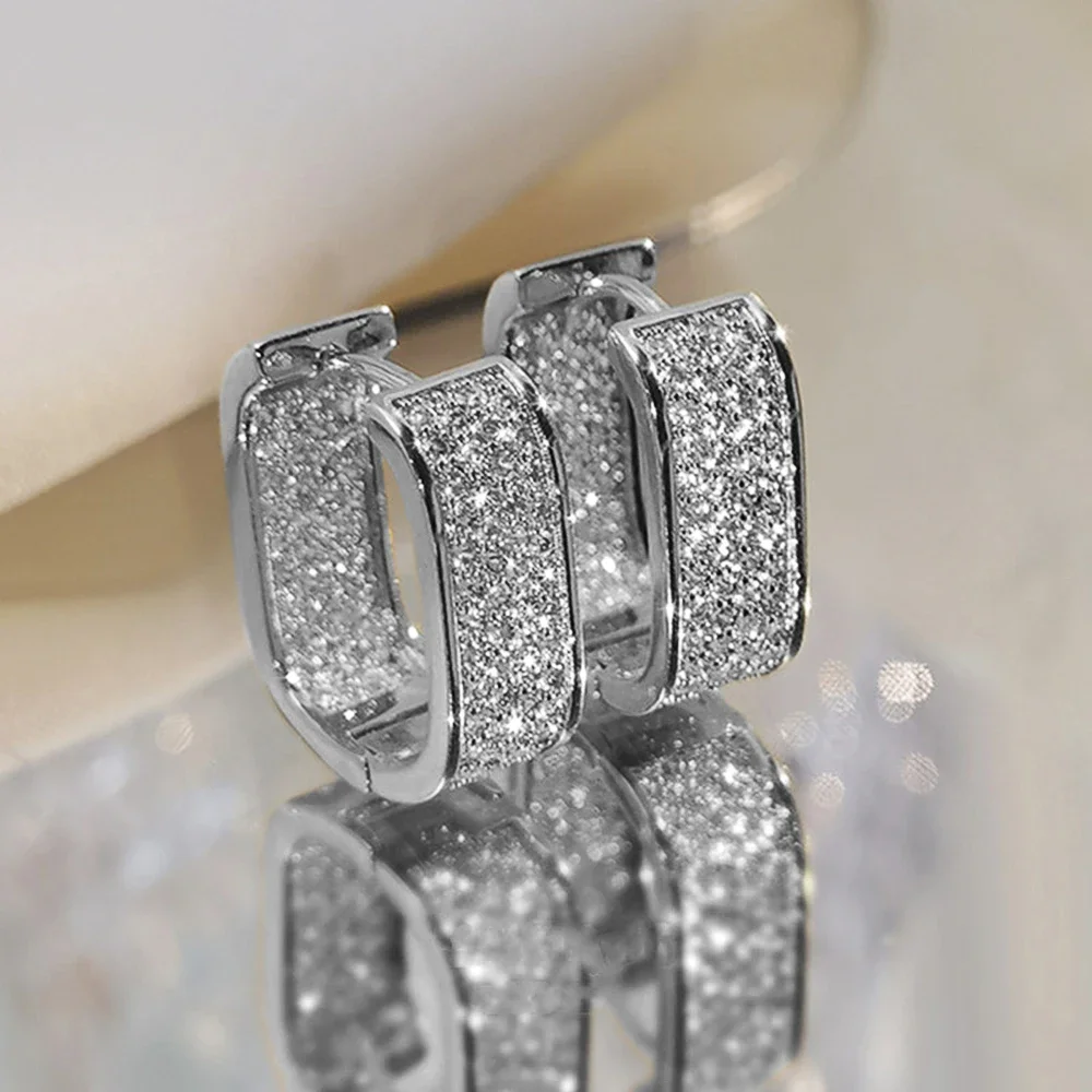 Hoop Earrings Korean Fashion for Women Metal Silver Color/Gold Color Simple Versatile Girls Earrings Jewelry