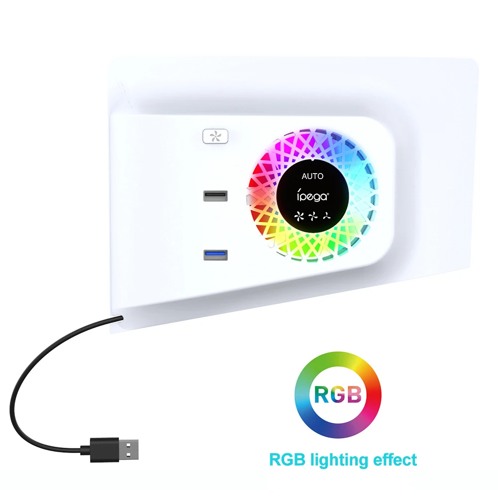 측면 장착 냉각 선풍기, LED 조명 포함, 5V 외부 장착 냉각 선풍기, PS5 SLIM 게임 콘솔용 냉각 선풍기