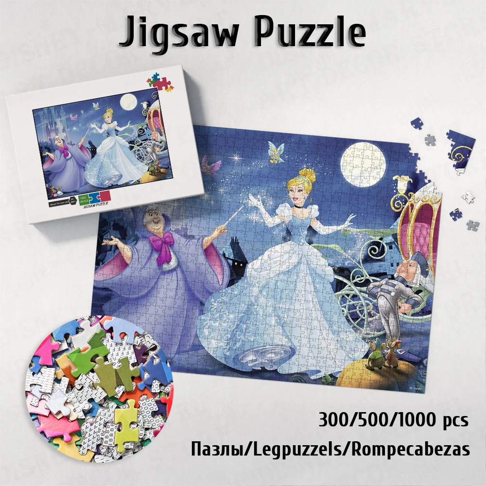 Cinderella Diy Large Puzzle Game Disney Adorable Princess Jigsaw Puzzles Cartoon Unique Design Board Games Fun Family Game Kids cloud design plush shoulder bag fashion satchel bags fluffy bag women plush bags cartoon adorable crossbody bags women ladies