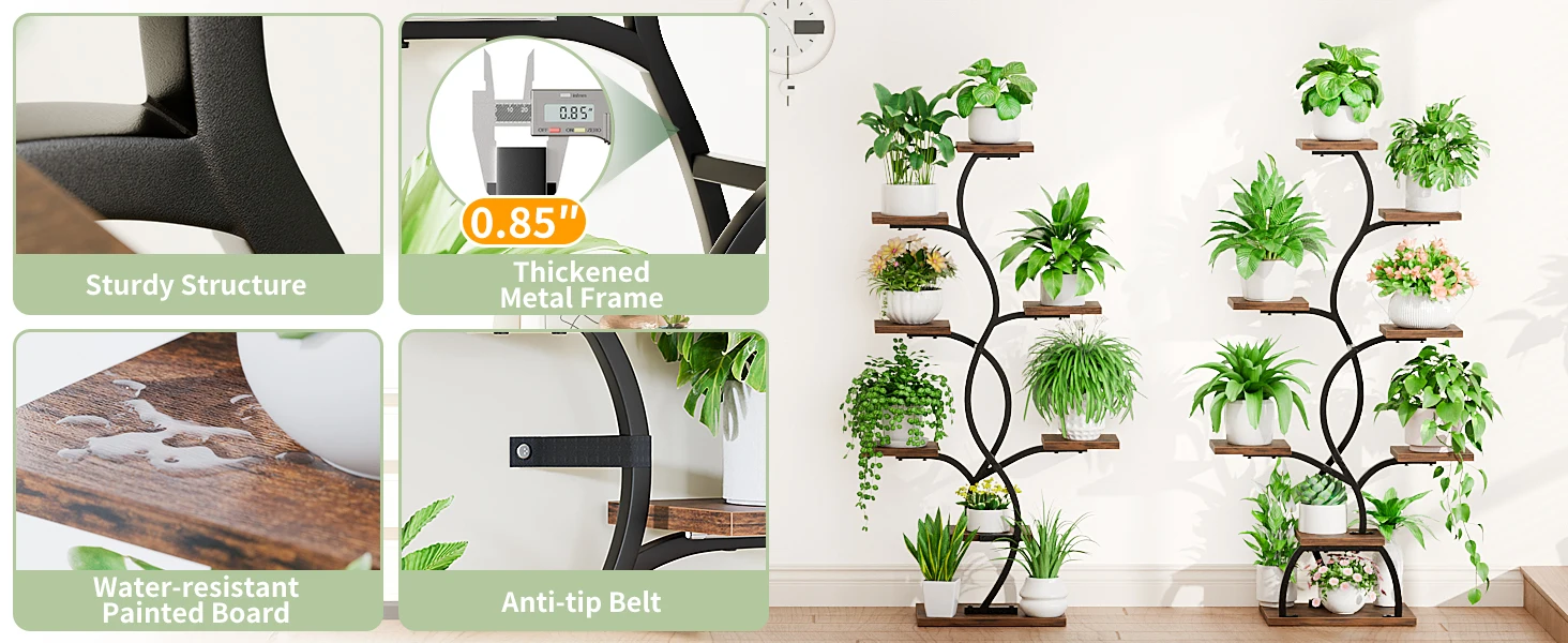 Plant Shelf with Grow Light Plant Stand Small Indoor Plant Stand