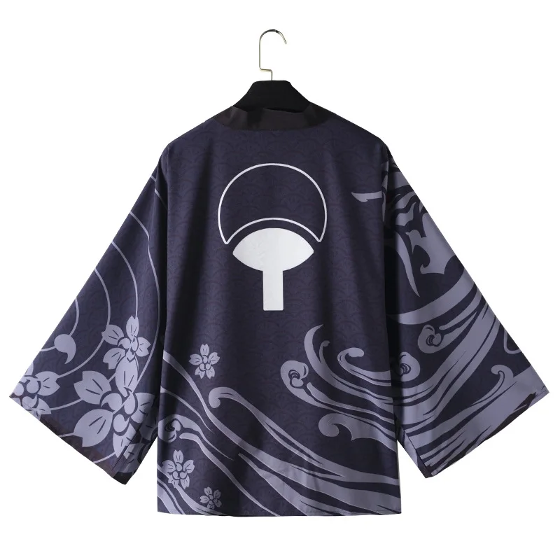 Color Cosplayer Uchiha Sasuke Digital Printing Japanese Harajuku Kimono Robe Cloak Pajamas Cardigan