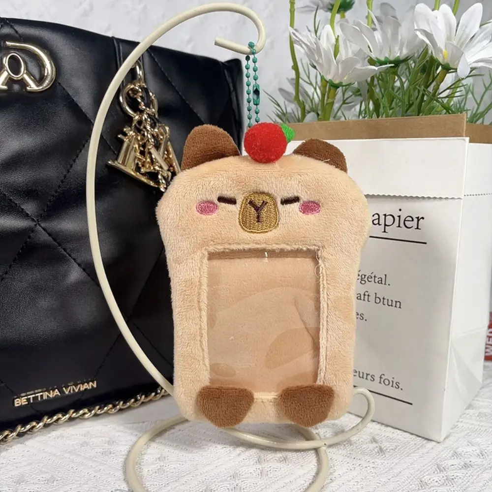 Bag Pendant Capybara Plush Photocard Holder Soft INS Cartoon Photocard Cover Korean Style Animal Bus Card Holder Girl/Lady