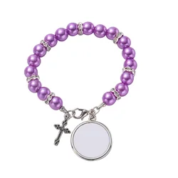 Personalized Photo Cross Bracelet - Unique Gift (PURPLE)