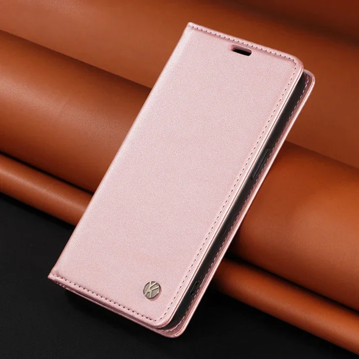 Magnetic Leather Flip Book  Case in Sleek Design