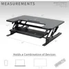 Height Adjustable Stand Up Desk Converter, Quick Sit to Stand Tabletop Dual Monitor Riser Workstation, 3