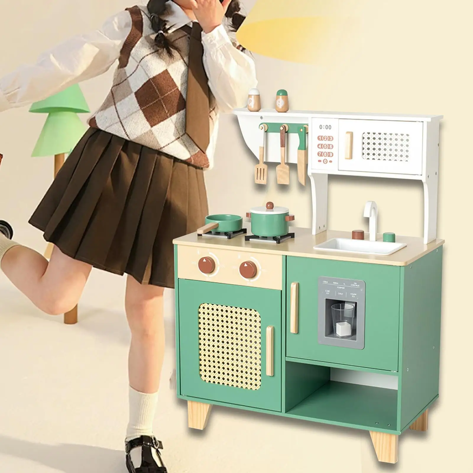 

Kitchen Playset Toy Role Play Cooking Stovetop for Outdoor Role Play Indoor