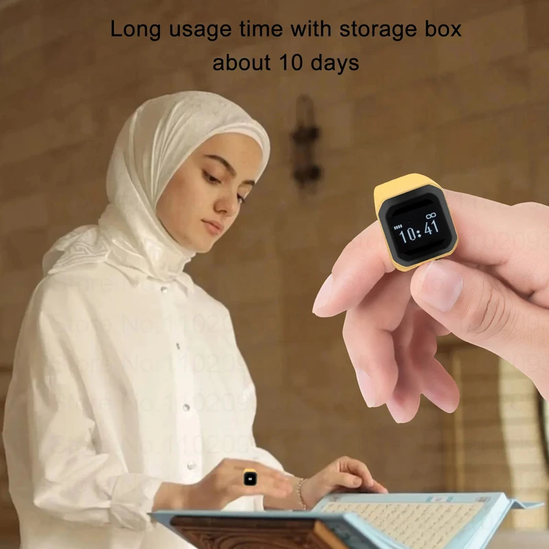 Bstwsh Zinc Alloy Tasbih Zikr Ring for Muslims Tasbeeh Digital Smart Counter 5 Prayer Time Reminder Bluetooth 3