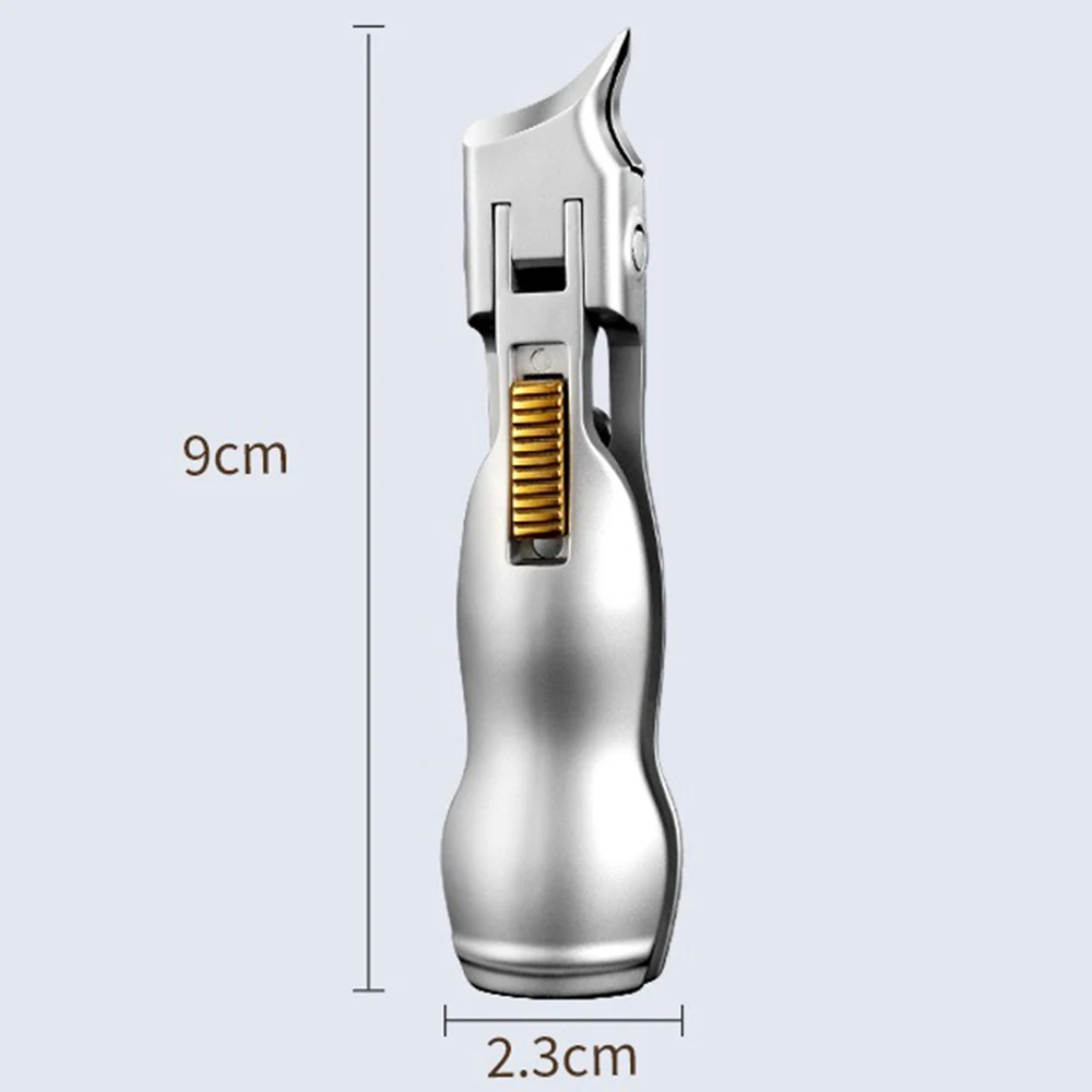 Stainless Steel Nail Clipper Large Wide Jaw Opening Anti-Splash Ergonomic Orange Handle for Thick Nails Storage&Clean