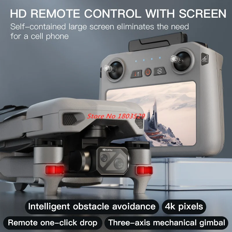 전문가용 스크린 드론 4K 듀얼 카메라, 스크린 RC 드론, 3축 짐벌, 장애물 회피, FPV 쿼드콥터, FPV 브러시리스 EIS