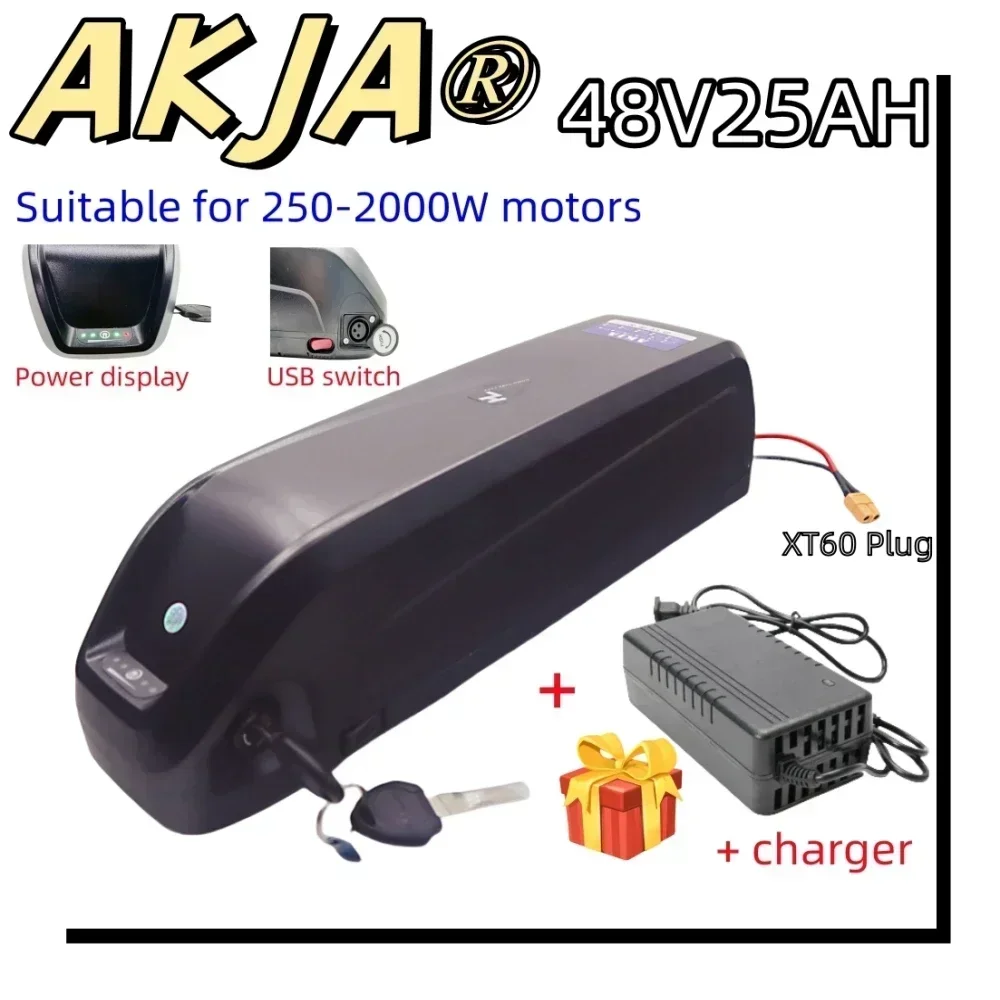 Air fast transportation 36V48V52V New Full Capacity Power 18650 Hailong Battery 25AH Lithium Battery Pack Suitable for 250-2000W 2