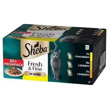 Karma dla kota SHEBA fresh&fine drobiowe smaki 50g 50szt  z Polski za $18.5 / ~69zł