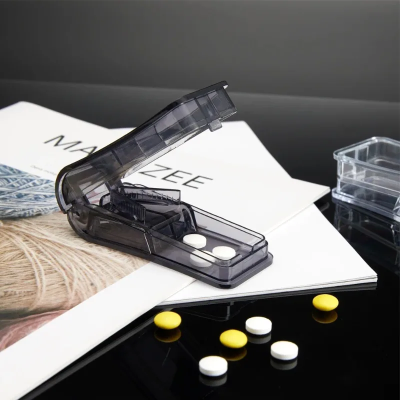 

Portable Pill Cutter Box Mini Medicine Pills Holder Tablet Cutter Splitter Pill Storage Case Travel Home Drug Box