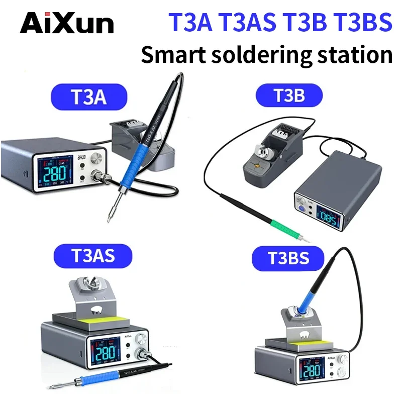 AIXUN T3A T3B 스마트 납땜 스테이션 T115/T210/T245/T12 마더 보드 PCB BGA SMD BGA 납땜 수리 도구 용 재 작업 스테이션