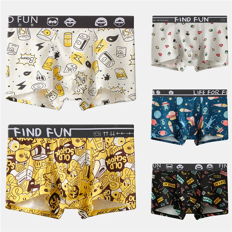 

95% Cotton 5pcs Men's Panties 4pcs/Lot Male Underpants Man Pack Shorts Boxers Underwear Fashion Sexy Mens Boxer
